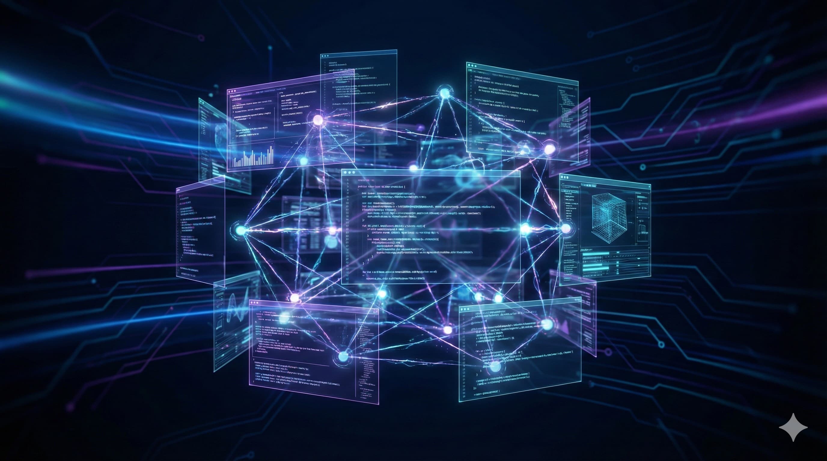 Equipo colaborando en interfaces digitales